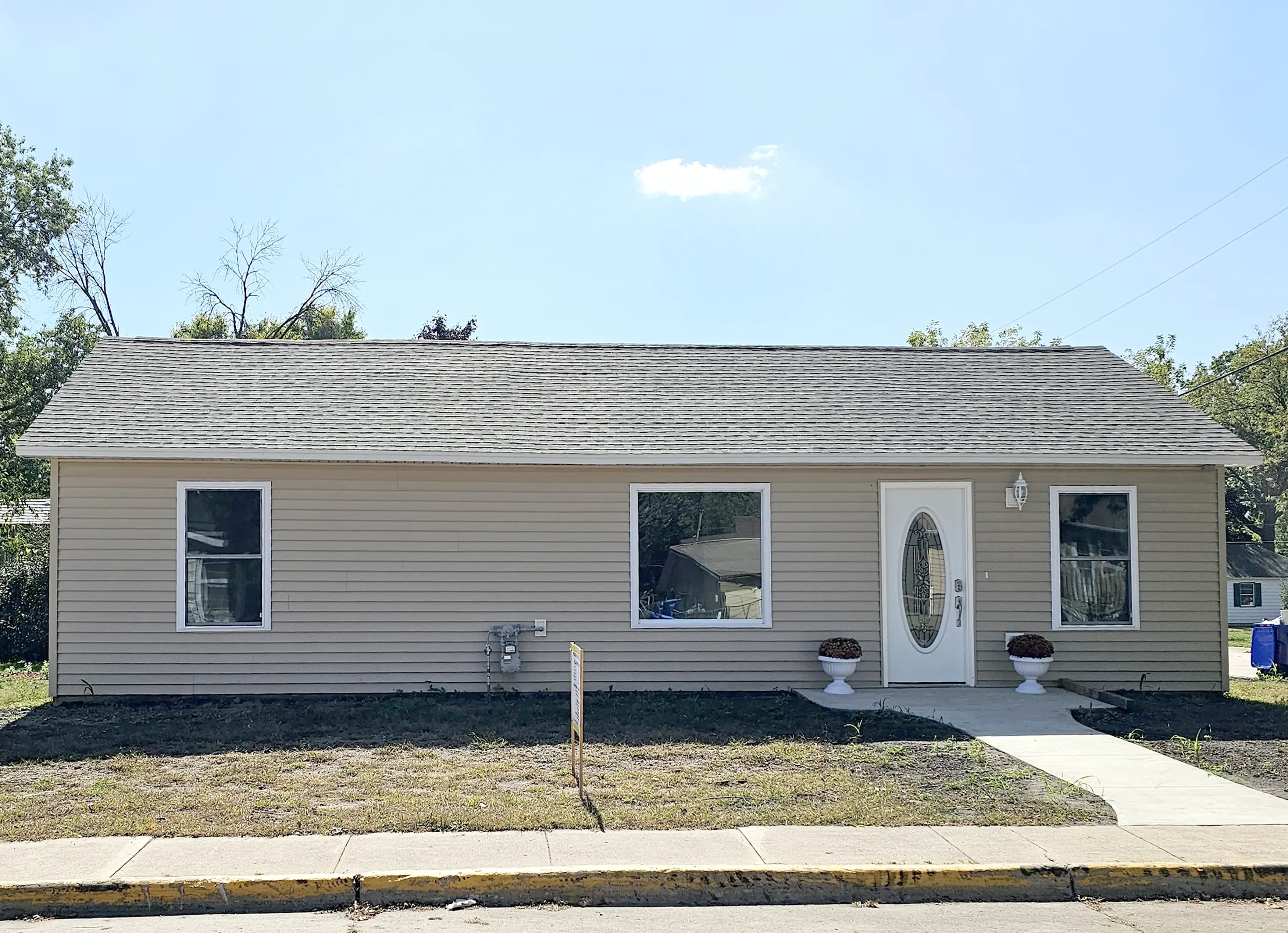 Side view of the home